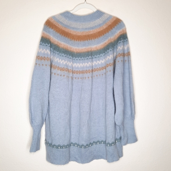 J. Crew Fair Isle Yoke Puff-Sleeve Wool Blend Sweater XL 2021 - Picture 4 of 8